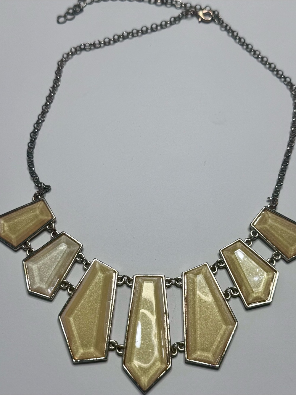 Elegant Gold-Tone Geometric Statement Necklace